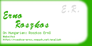 erno roszkos business card